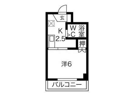 ニューハイツ伊藤(1K/1階)の間取り写真