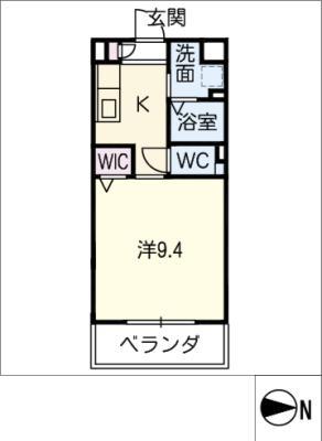フェニックスSK(1K/1階)の間取り写真