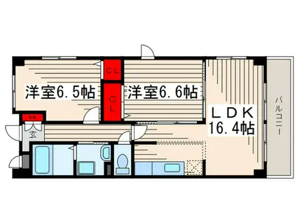 エスティーム・MS(2LDK/4階)の間取り写真