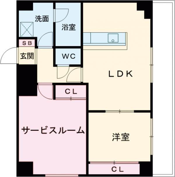 サザンクレスト堺東(2LDK/10階)の間取り写真