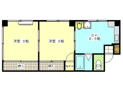 国際コーポ(2DK/5階)の間取り写真