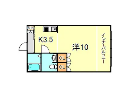 プール・トゥージュール A・B棟(ワンルーム/1階)の間取り写真