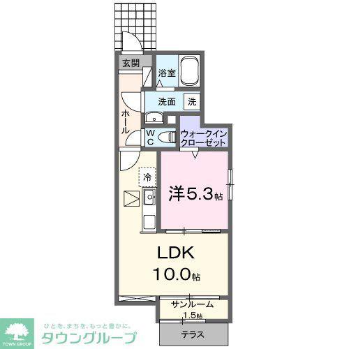 シャトンノアール鴻巣(1LDK/1階)の間取り写真