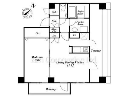 DAIKANYAMA IMS(1LDK/2階)の間取り写真