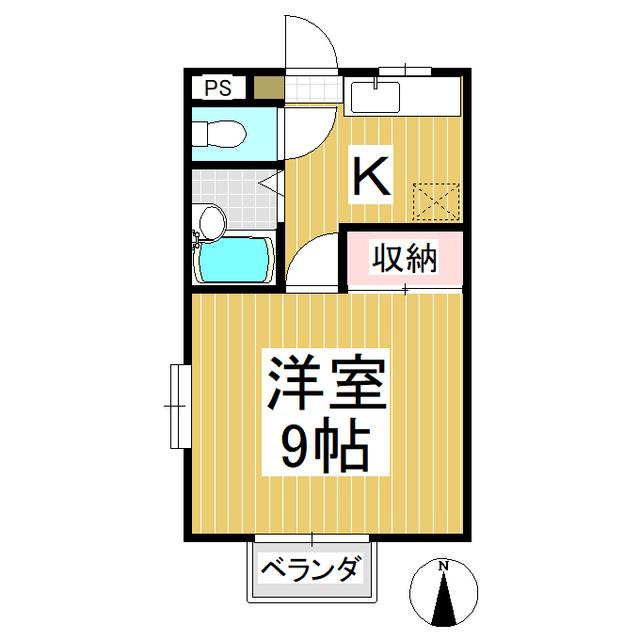 CASAはらまちB棟(1K/1階)の間取り写真