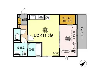 D-ROOM IGODAI(1LDK/3階)の間取り写真