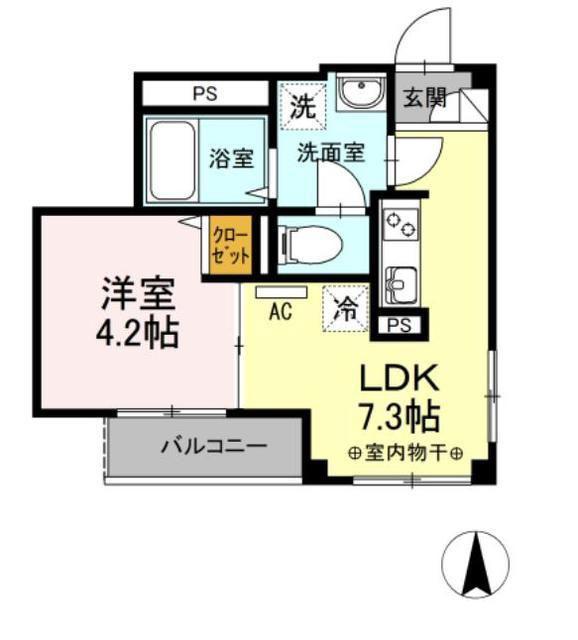 SKYE HOSAKA(1DK/3階)の間取り写真