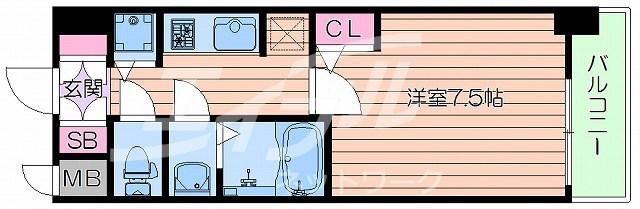 S-RESIDENCE江坂EMINENCE(1K/5階)の間取り写真