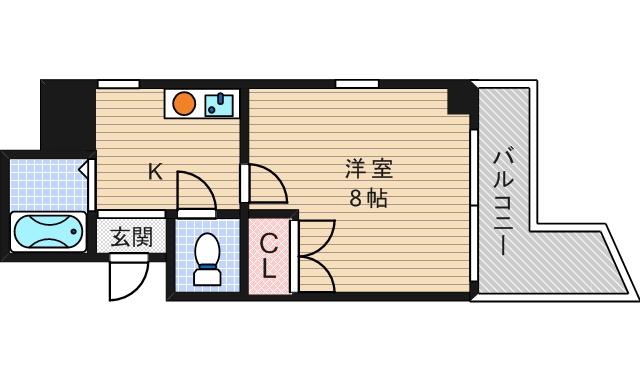 ヴィラージュ元町(1K/4階)の間取り写真