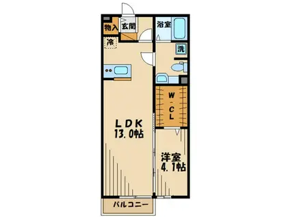 プリムローズ(1LDK/2階)の間取り写真