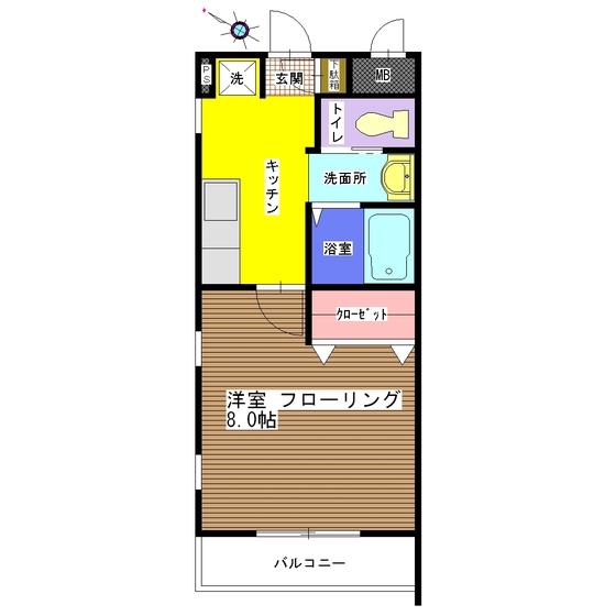 プレミール壱番館(1K/3階)の間取り写真