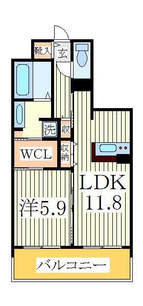 VESTA(1LDK/7階)の間取り写真