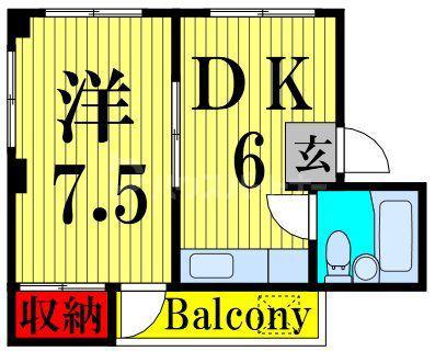ヴィラ・セーヌ(1DK/3階)の間取り写真