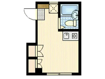 須山ハイツ(ワンルーム/2階)の間取り写真