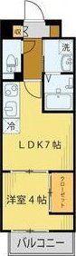 シェルグランデ六丁目(1LDK/11階)の間取り写真