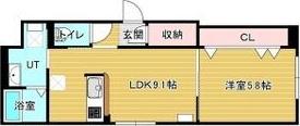 ファインレジデンス南4条イースト(1LDK/6階)の間取り写真