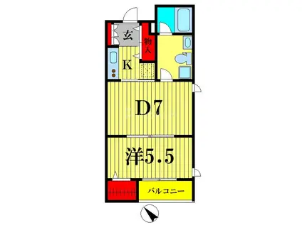 ALIKA曳舟(1DK/4階)の間取り写真