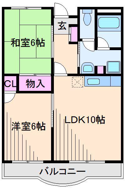 ヴィラオアシス(2LDK/1階)の間取り写真