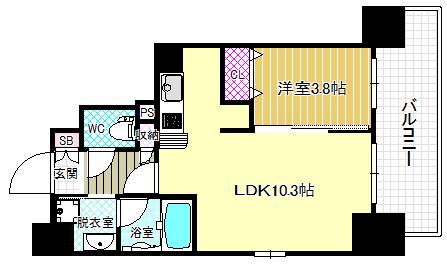 アーバネックス梅田西(1LDK/11階)の間取り写真