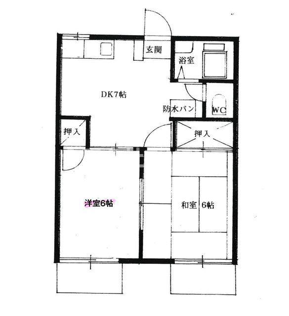 フォーブル南林間I(2DK/2階)の間取り写真