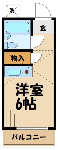 コーポアメニティII(ワンルーム/1階)の間取り写真