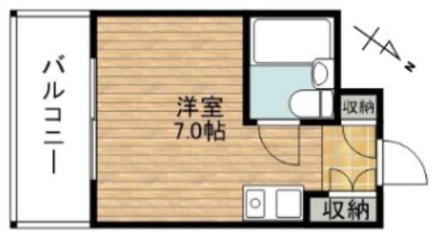 コーストサイド湊(ワンルーム/4階)の間取り写真