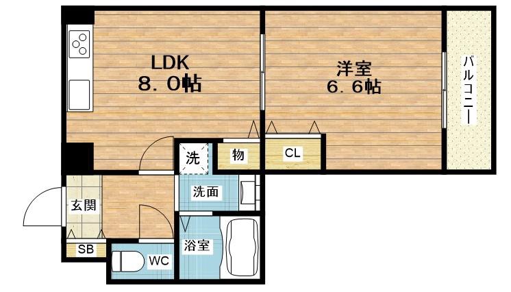 アルグラッド梅田ウエスト(1LDK/14階)の間取り写真