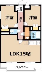 第2林田マンション(2LDK/1階)の間取り写真