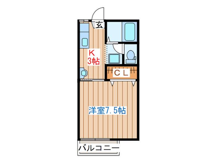 フォーレストパーク華A(1K/2階)の間取り写真
