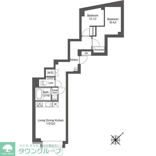 エスタート大井町フォレスト(2LDK/B2階)の間取り写真