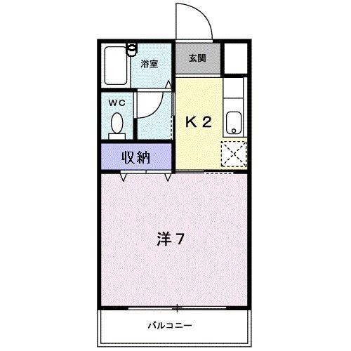 ティアラ(1K/1階)の間取り写真