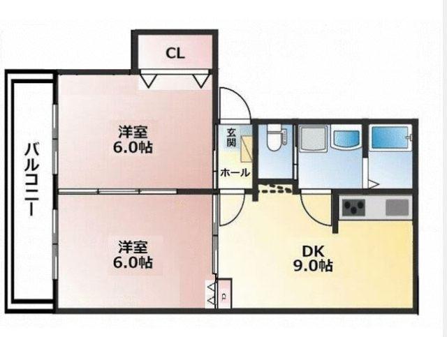 ドリーム江津(2DK/1階)の間取り写真