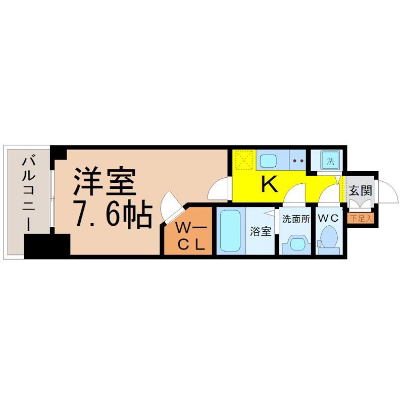 プレサンス栄ライズ(1K/11階)の間取り写真