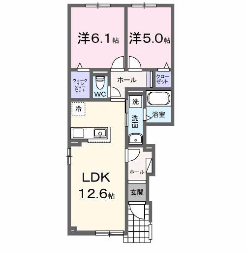 LUNA4(2LDK/1階)の間取り写真