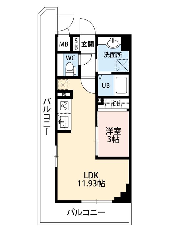 M I BLD(1LDK/5階)の間取り写真