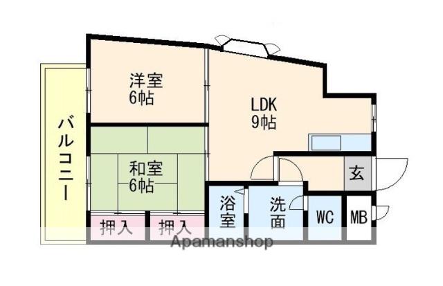 シーガル姪浜(2LDK/8階)の間取り写真