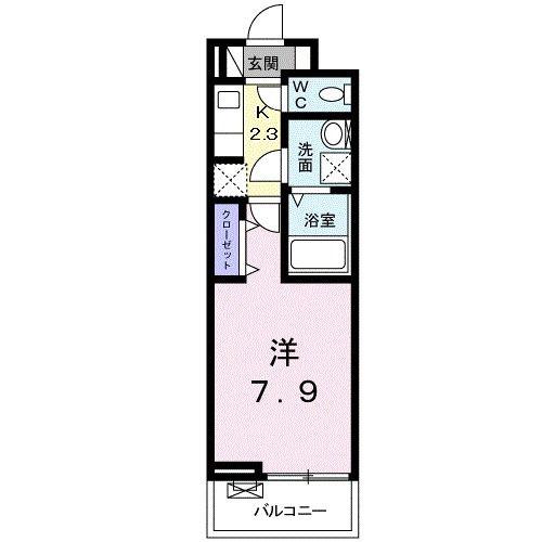 パーチェ(1K/2階)の間取り写真