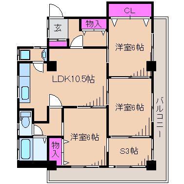 R-BRICK(3SLDK/3階)の間取り写真