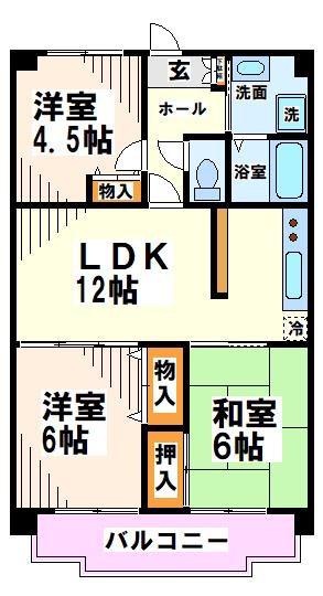 グランシャリオ(3LDK/1階)の間取り写真