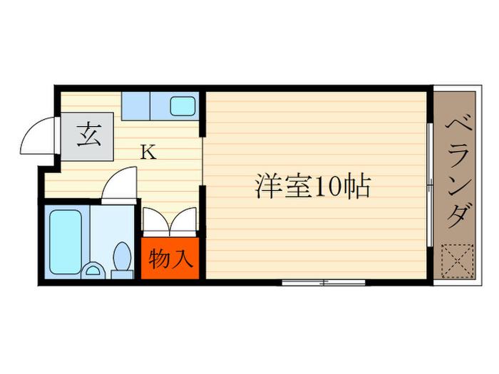 KMハイツ(1K/3階)の間取り写真