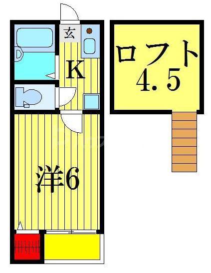 ルナリアX(1K/1階)の間取り写真
