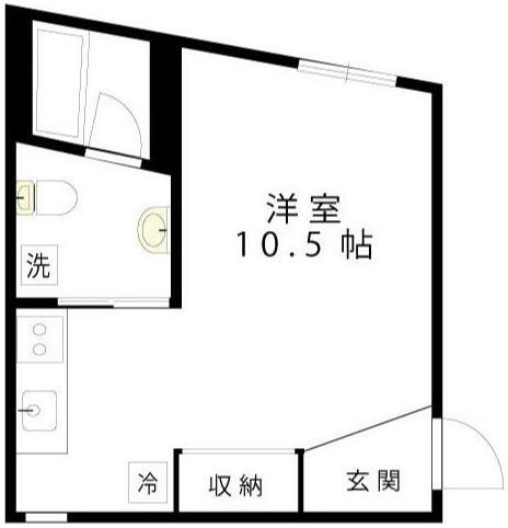 東急田園都市線 高津駅(神奈川) 徒歩1分 3階建 築9年(ワンルーム/3階)の間取り写真