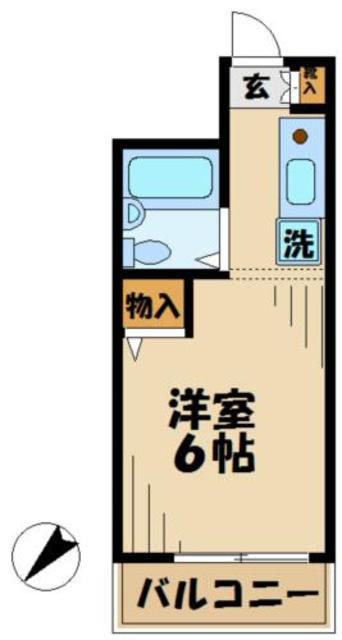 馬引沢UNIT(1K/1階)の間取り写真