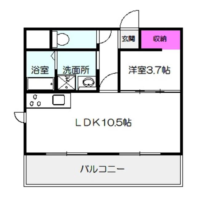 サンシティー(1LDK/6階)の間取り写真