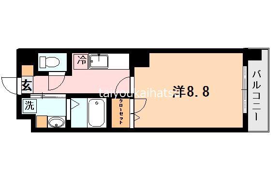 スカイビル(1K/4階)の間取り写真