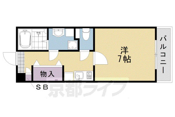 エリーフラッツ嵐山(1K/2階)の間取り写真