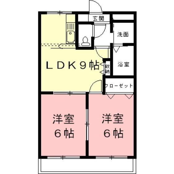 ロイヤルスクエア(2LDK/1階)の間取り写真