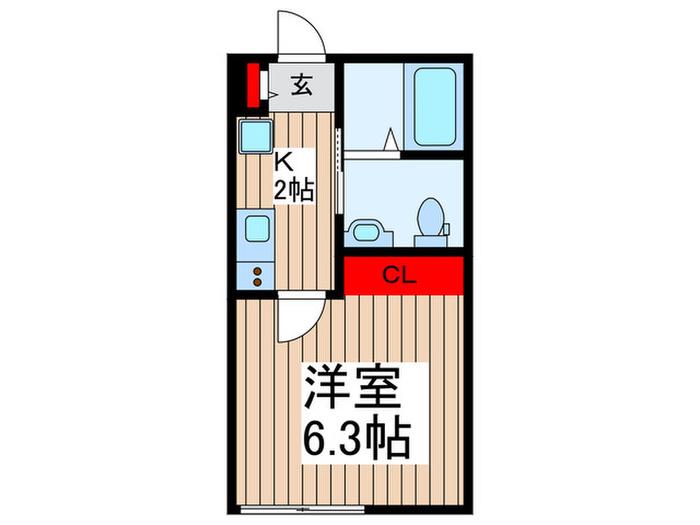 ERFOLG新座(1K/1階)の間取り写真