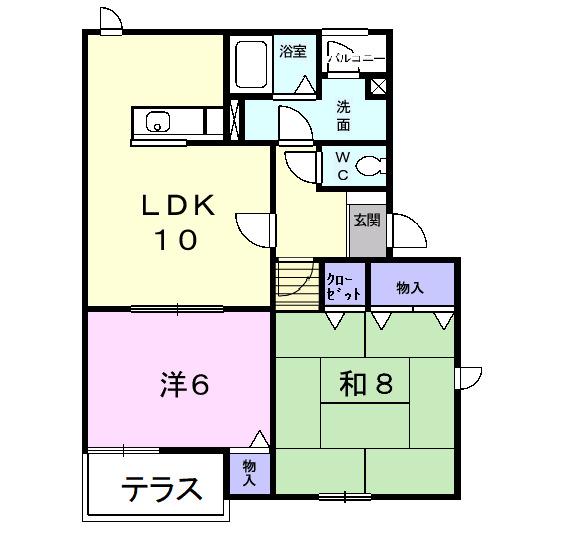 スカイドミール(2LDK/1階)の間取り写真