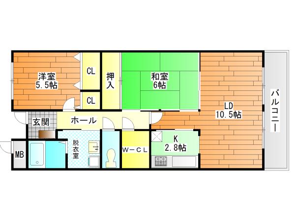 エクセレント(2LDK/1階)の間取り写真